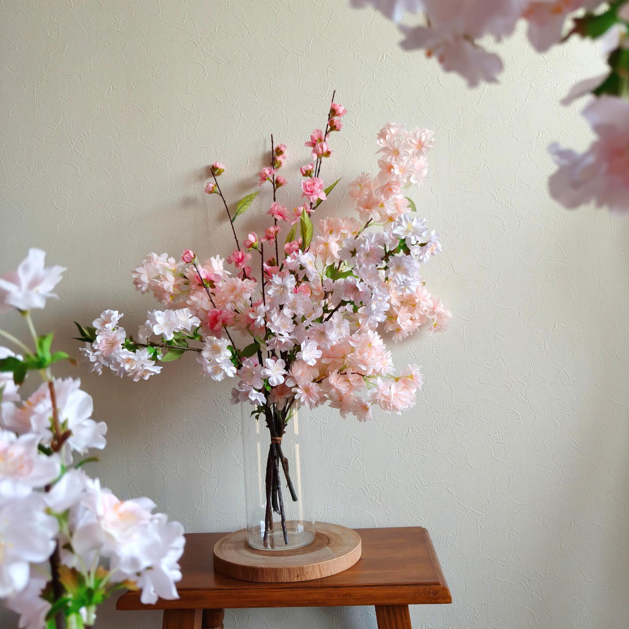 桜と花桃の春色ブーケ　ひなまつり2026 インテリア　お祝い花　入学祝い　母の日1枚目の画像